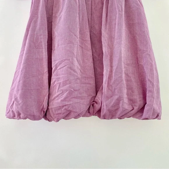 NWT Boohoo Puffball High Waist Mini Smock Dress Petite Purple 0 - Picture 5 of 12